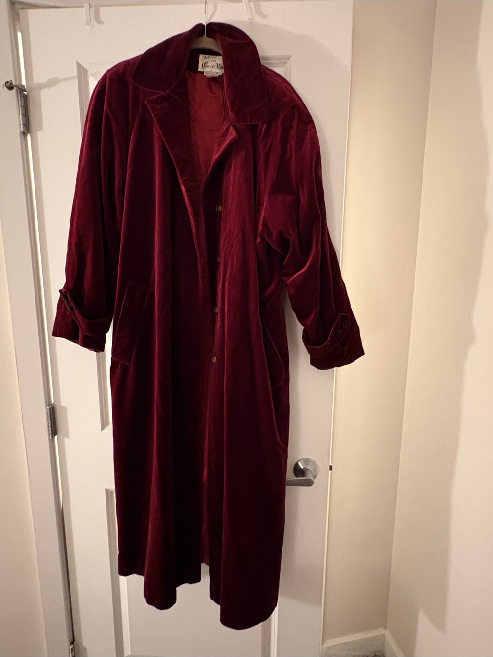 Panache Velvet Longline Robe in Deep Wine